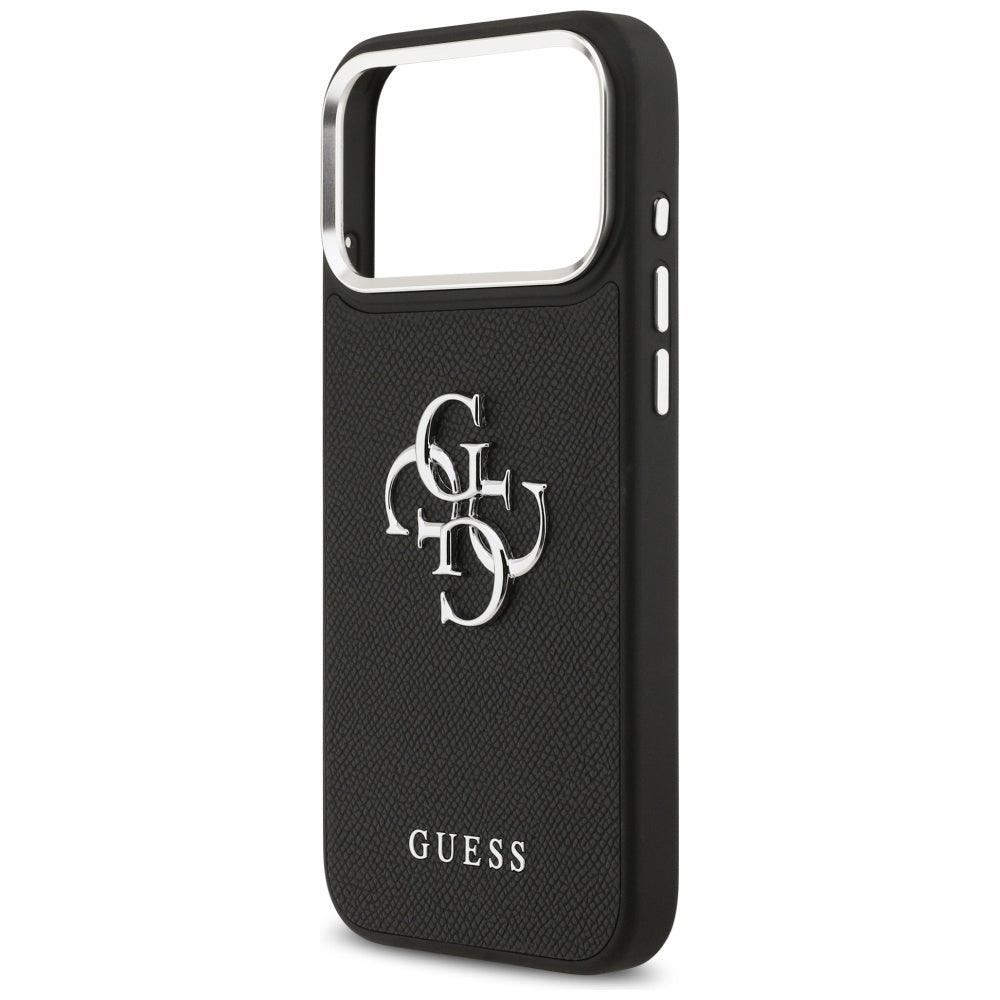 Guess Grained Big 4G Classic Logo case for iPhone 17 Pro Max - black