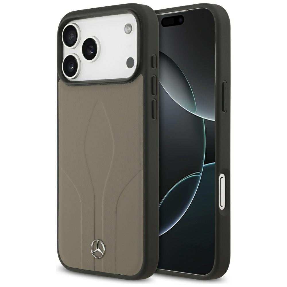 Mercedes læder The Move MagSafe Case til iPhone 17 Pro Max - Beige