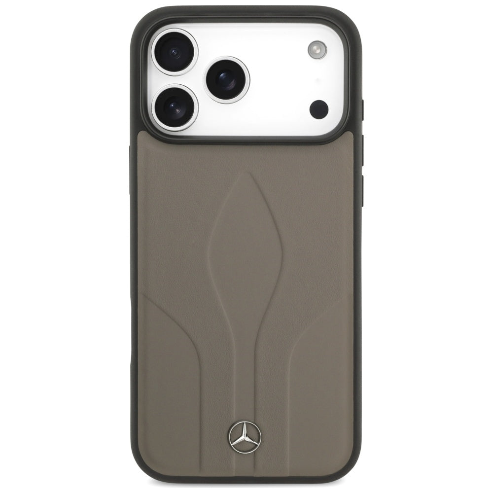 Mercedes læder The Move MagSafe Case til iPhone 17 Pro Max - Beige