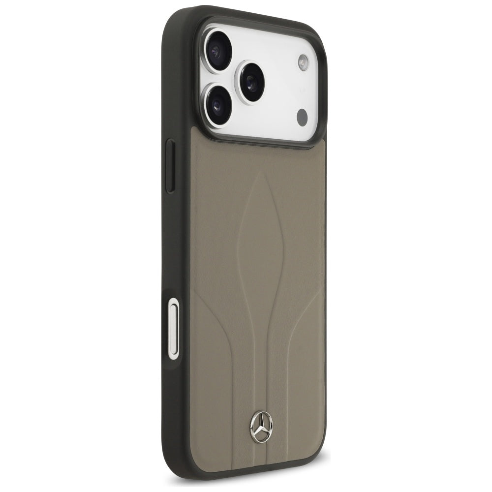 Mercedes læder The Move MagSafe Case til iPhone 17 Pro Max - Beige
