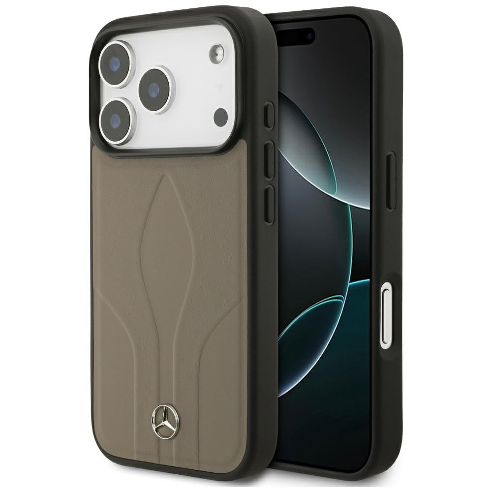 Mercedes læder The Move MagSafe Case til iPhone 17 Pro - Beige