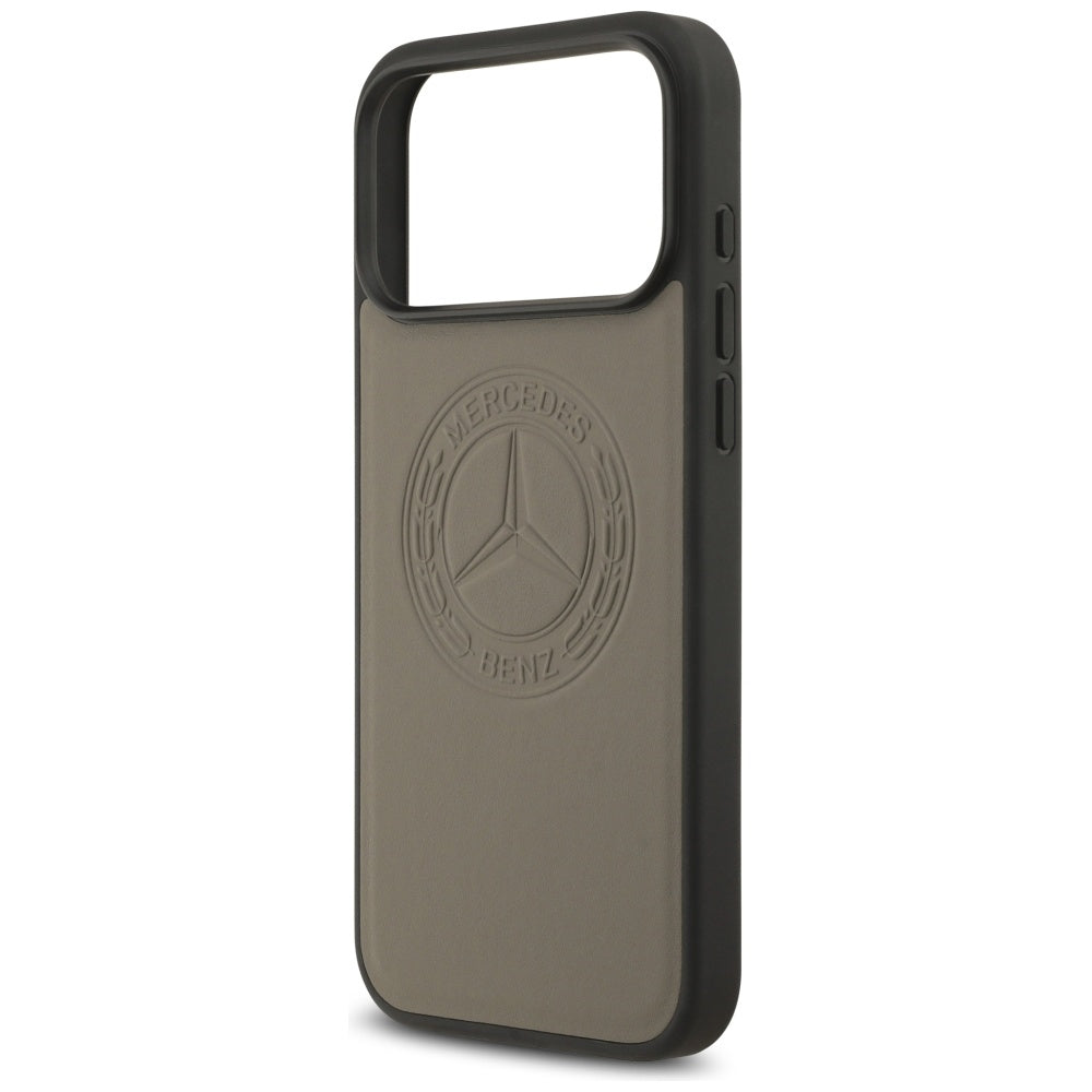 Mercedes Leather Vintage Logo MagSafe Case for iPhone 17 Pro Max - Beige