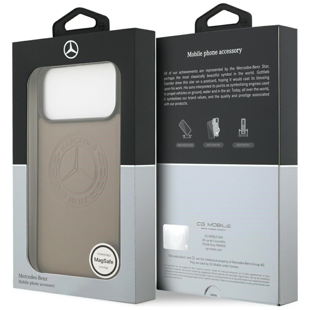 Mercedes Leather Vintage Logo MagSafe Case for iPhone 17 Pro Max - Beige