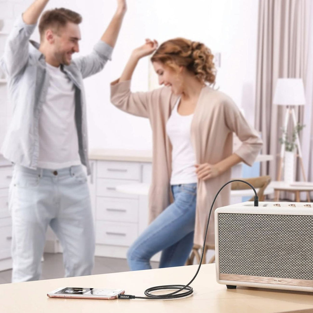 Dudao L12S AUX kabel mini jack 3,5 mm 1m 3-pole stereo - sort