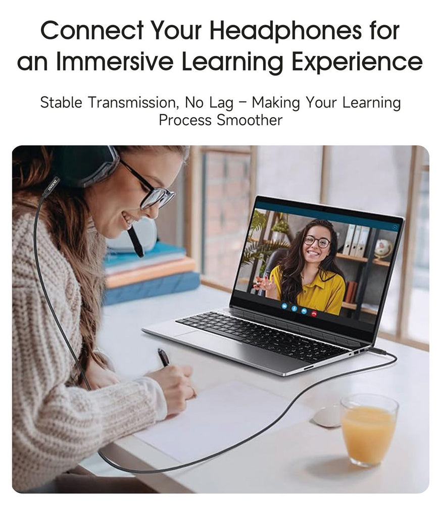 Dudao L12S AUX kabel mini jack 3,5 mm 1m 3-pole stereo - sort