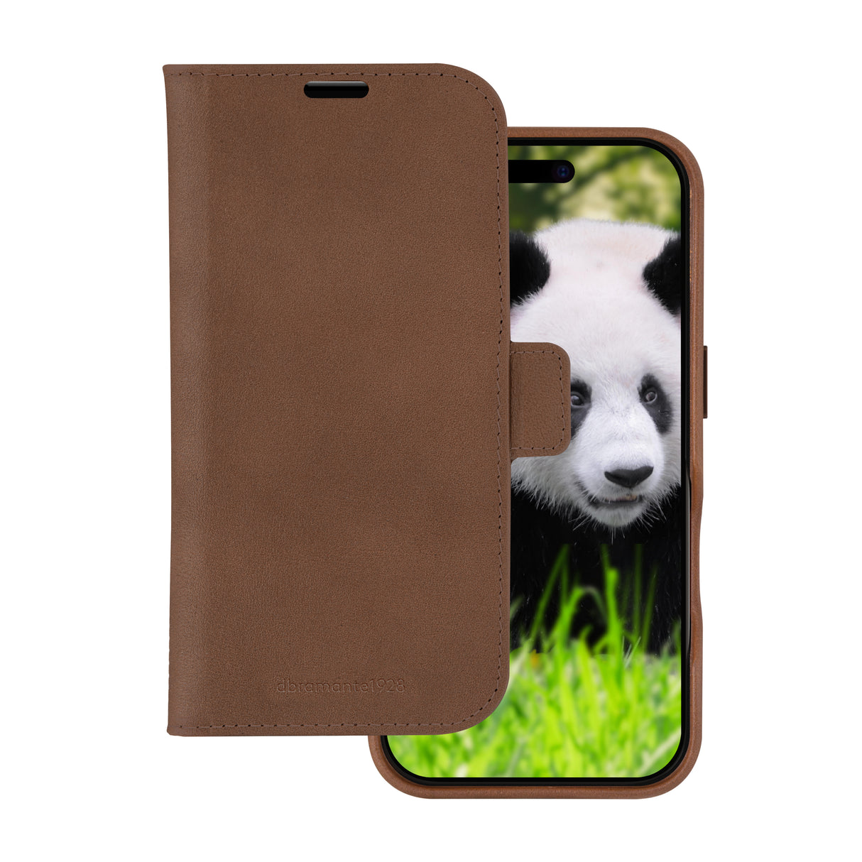 Dbramante iPhone 16 Lynge 2-i-1 wallet cover - Dark Tan