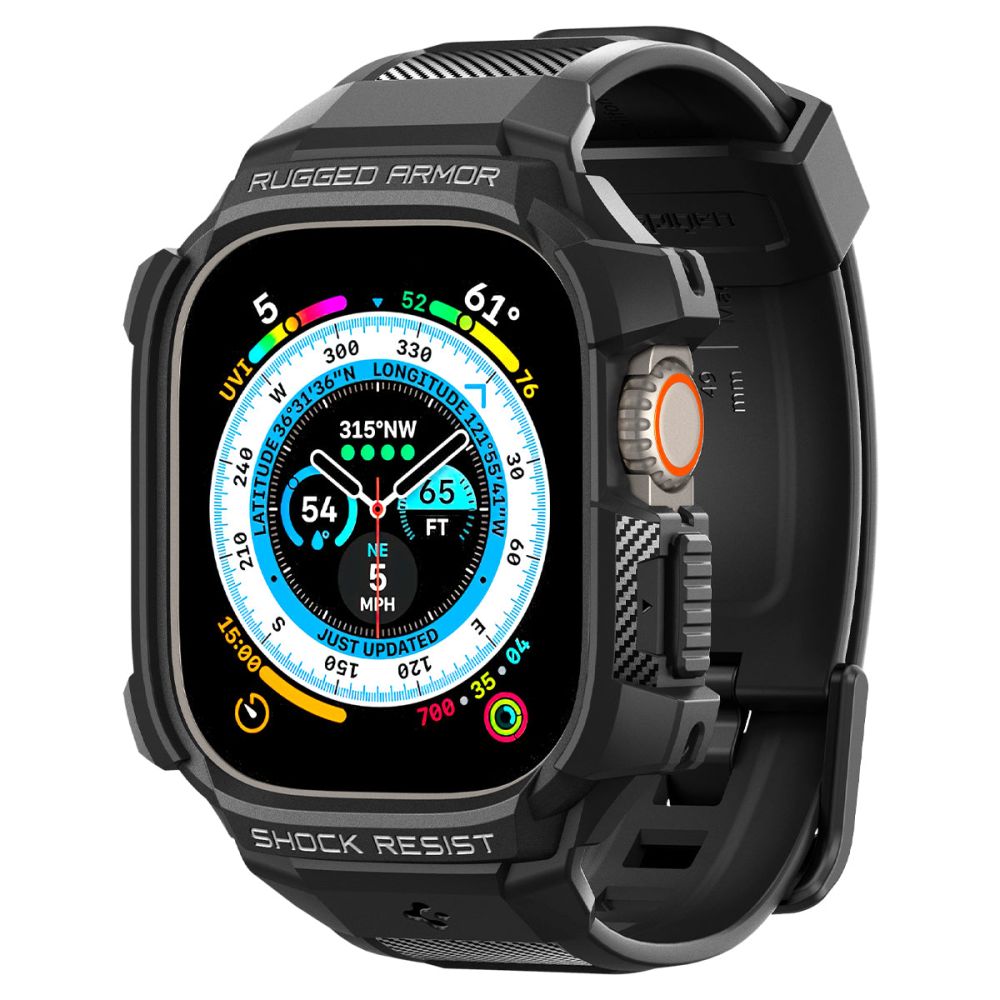 Spigen Rugged Armor ”Pro” Apple Watch Ultra 1 / 2 / 3 / 4 (49 Mm) Sort