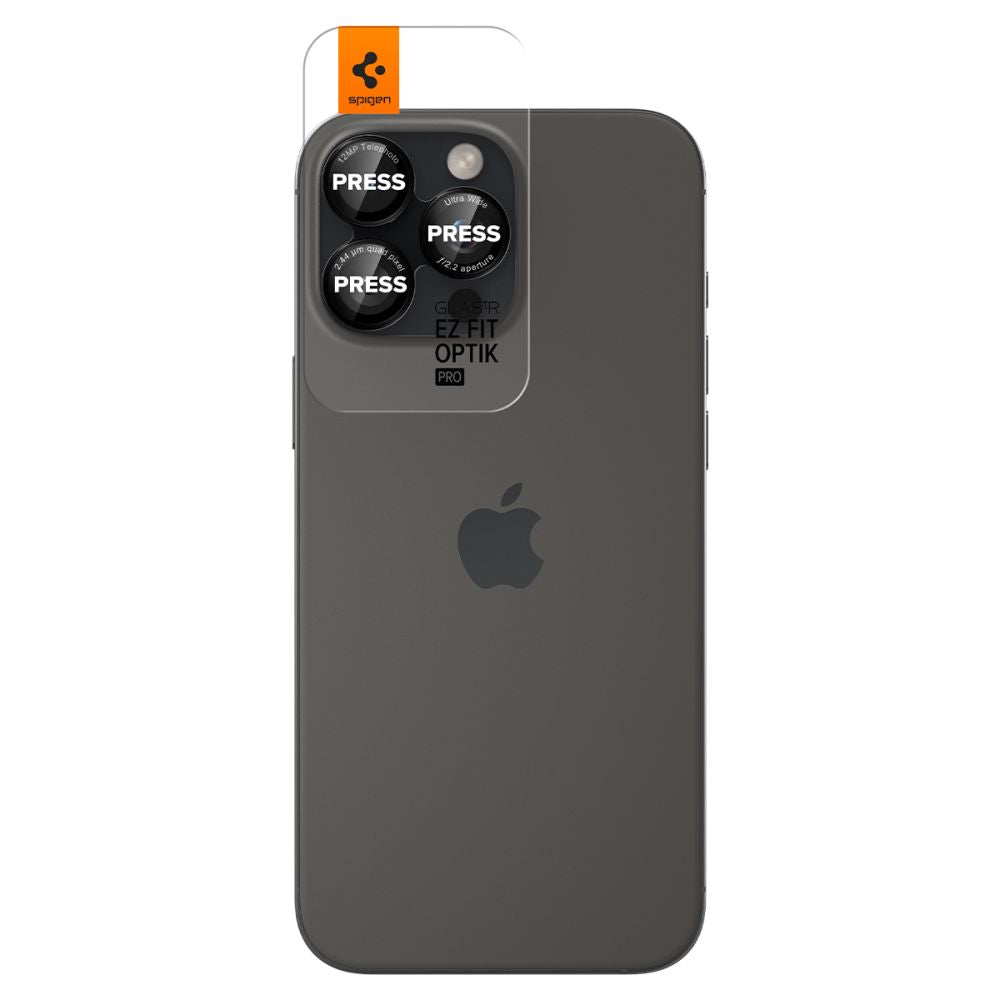 Kamera Beskyttelse Spigen Optik Pro L Series Glas.Tr ”Ez Fit” Kamera Beskyttelse 2 Pack Iphone 14 Pro / Max / 15 Pro / Max / 16 Pro / 16 Max / 17 Pro / 17 Max Sort/Rød