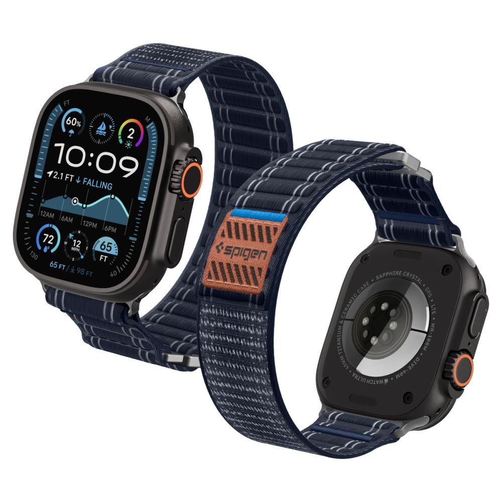 Spigen Wbf0 Remmen Til Apple Watch 8 / 9 / 10 / 11 / 12 / Se / Ultra (44 / 45 / 46 / 49 Mm) Marineblå