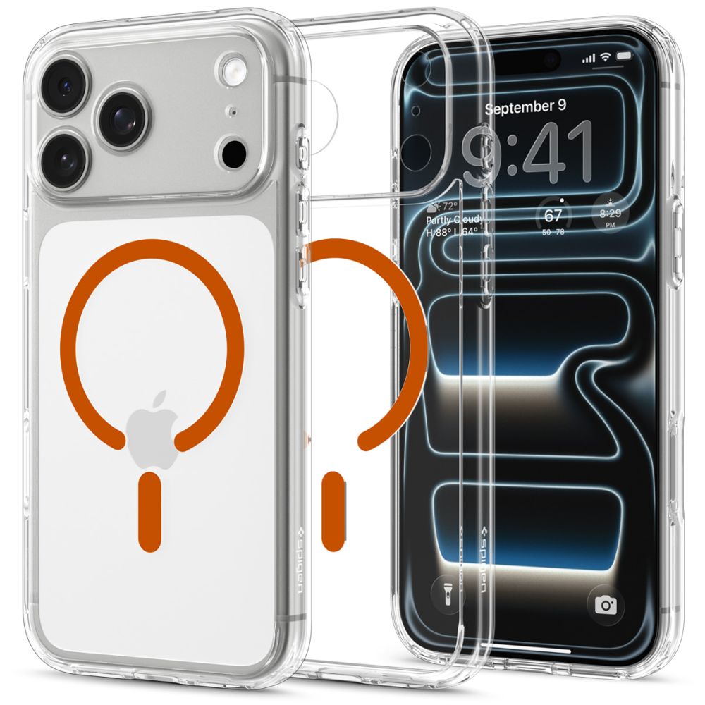 Spigen Ultra Hybrid Magsafe Iphone 17 Pro / 18 Pro Klar/Orange