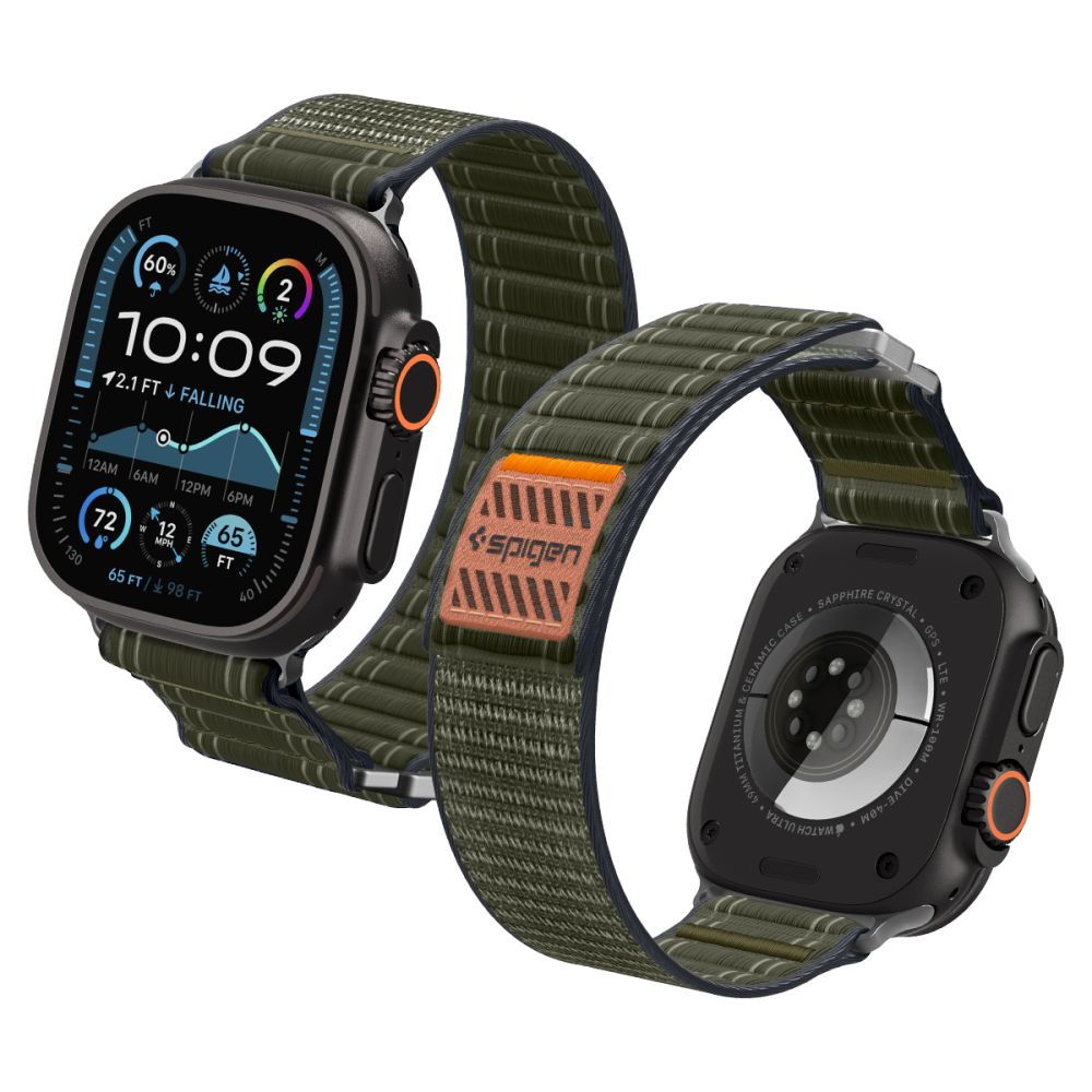 Spigen Wbf0 Remmen Til Apple Watch 8 / 9 / 10 / 11 / 12 / Se / Ultra (44 / 45 / 46 / 49 Mm) Grøn