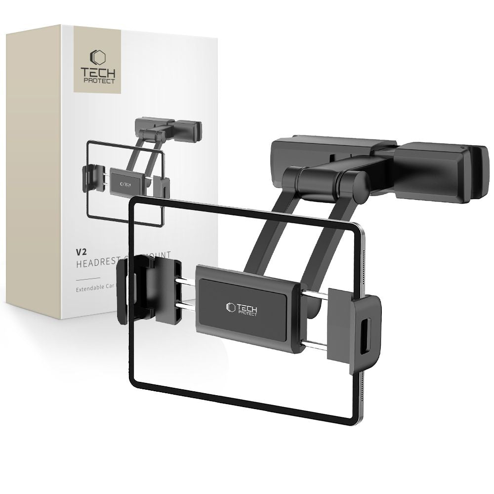 Tech Protect V2 Strækbar Nakkestøtte Bilholder Til Tablet Sort