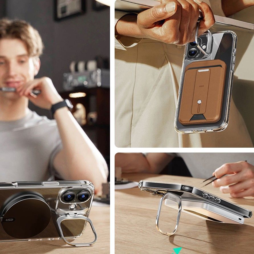 Esr Classic Hybrid Stænder Halolock Magsafe & Hærdet Glas Til Iphone 16 Klar