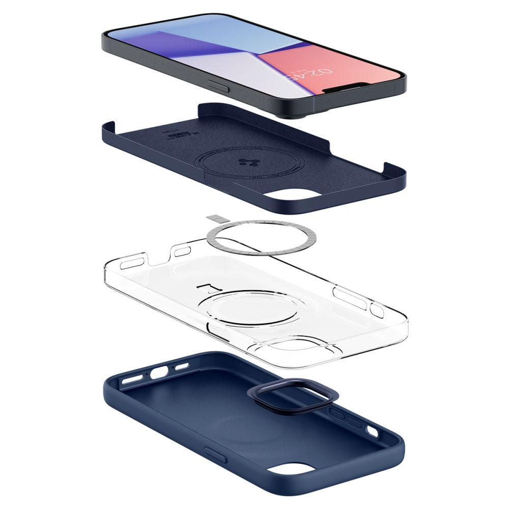 Spigen Silikone Fit Mag Magsafe Iphone 14 Plus / 15 Plus Navy Blå