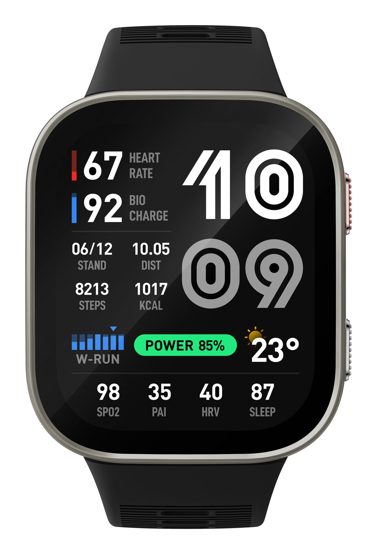 Amazfit Bip Max 5.26 cm (2.07") AMOLED Digital 432 x 514 pixels Touchscreen Silver Wi-Fi GPS (satellite)