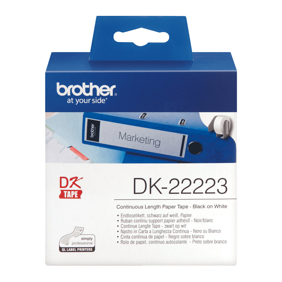 Brother DK-22223 print etiket Hvid