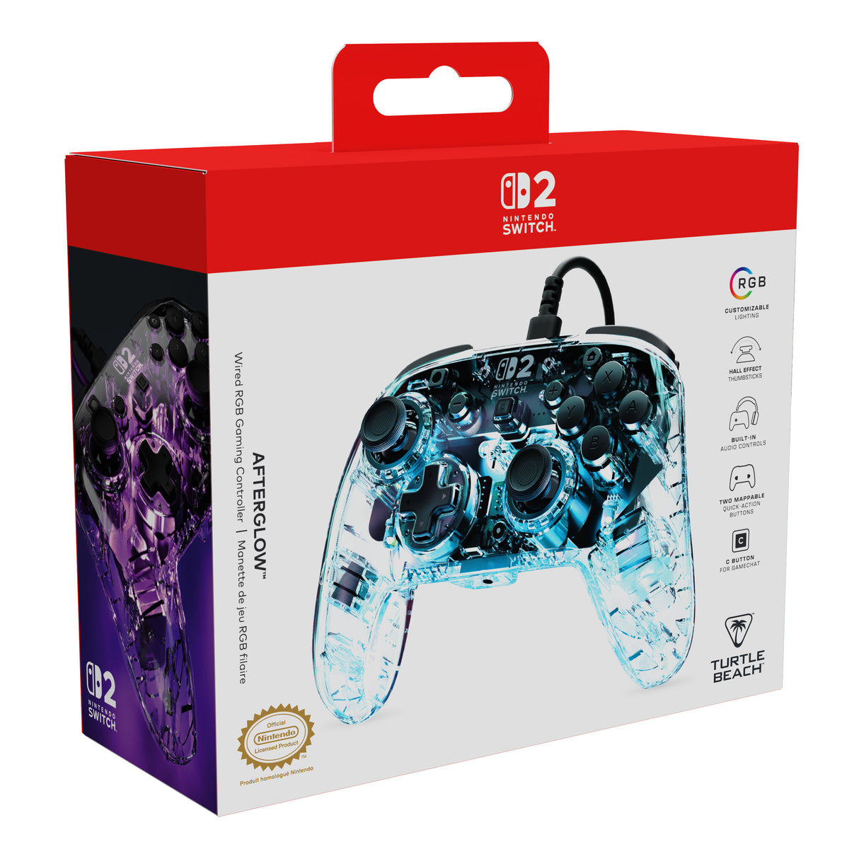Turtle Beach TBC-8004-95 spil-controller Gennemsigtig USB Gamepad Nintendo Switch, Nintendo Switch 2, Nintendo Switch OLED