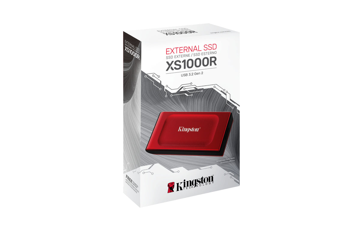 Kingston Technology 1 TB XS1000 Red External USB 3.2 Gen 2 – Bærbart SSD-drev