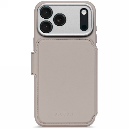 Dekoderet læder aftagelig tegnebogshylde med MagSafe til iPhone 17 Pro Max - Grå