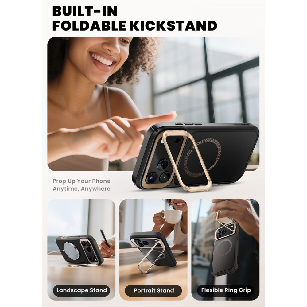 Supcase IBLSN Ares Flip Mag MagSafe Case til iPhone 17 Pro Max - Guld