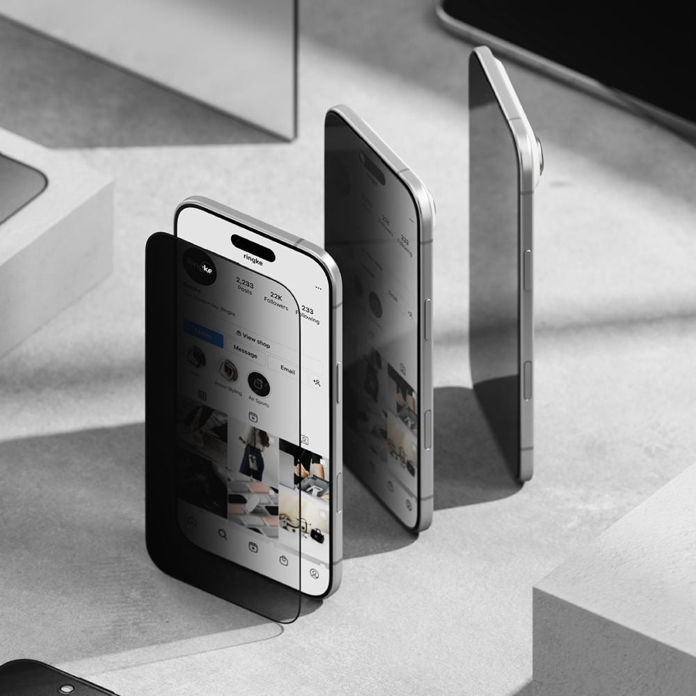 Ringke Easy Slide 2-pack Privacy Glass til iPhone 17 Air - sort