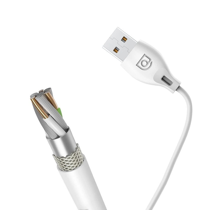 Dudao USB Type C 2.1A 1m hvidt kabel (L4T 1m hvidt)