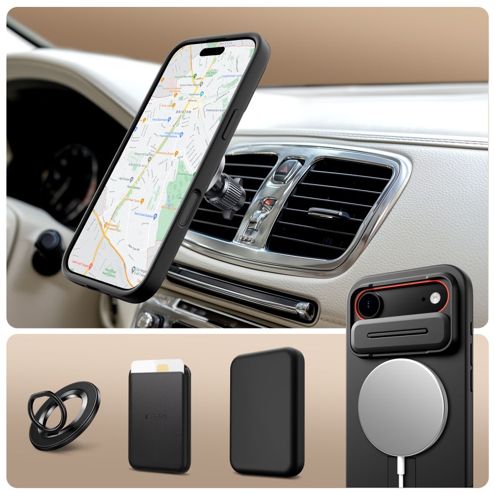 Tech-Protect Kevlar Aura MagSafe Case til iPhone Air - sort