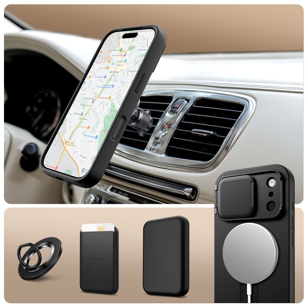 Tech-Protect Kevlar Aura MagSafe Case til iPhone 17 Pro - sort