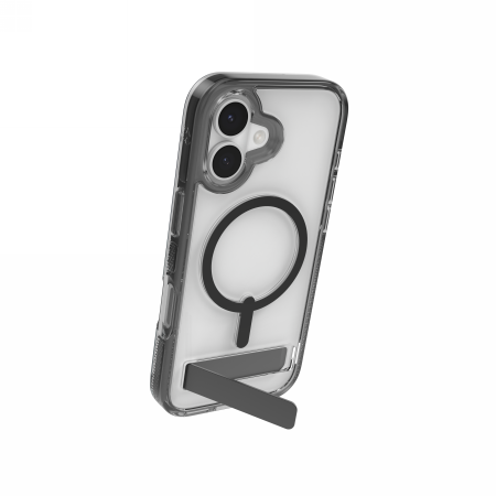 ZAGG Santa Cruz Snap KS MagSafe Case med stand til iPhone 17 - Klar og sort