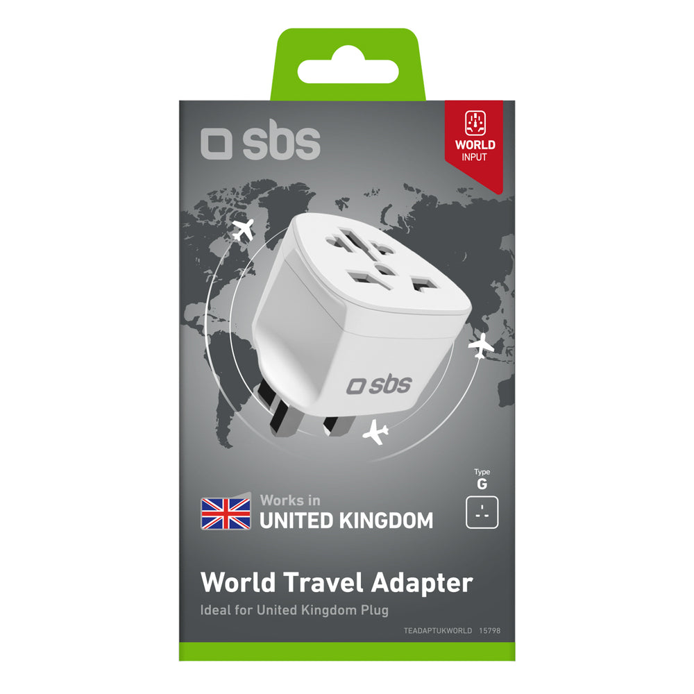 SBS UK Travel Adapter - Universal - White