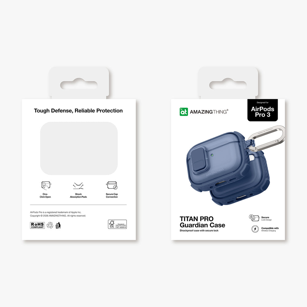 AmazingThing Titan Pro Mag Case Clear til AirPods Pro 3 - Blå