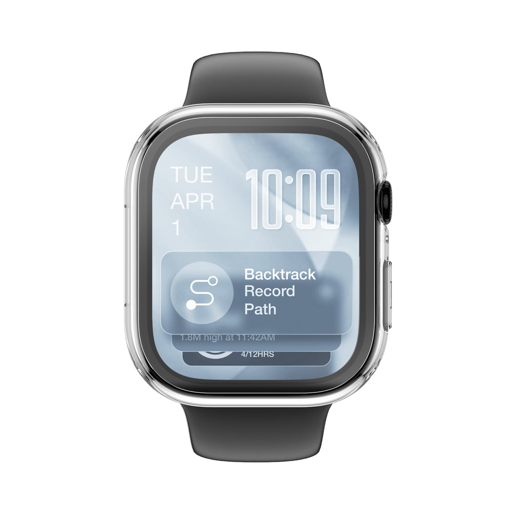 AmazingThing Radix Glass skærmbeskytter med etui til Apple Watch Series 11 46mm - Clear