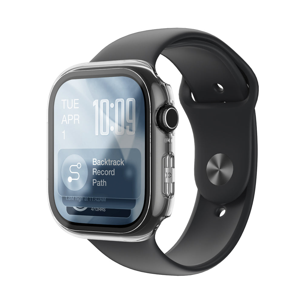 AmazingThing Radix Glass skærmbeskytter med etui til Apple Watch Series 11 46mm - Clear
