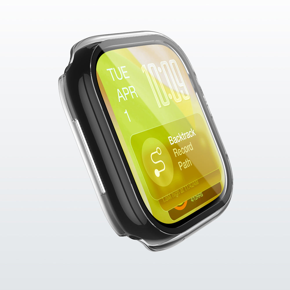 AmazingThing Radix Glass skærmbeskytter med etui til Apple Watch Series 11 46mm - Clear