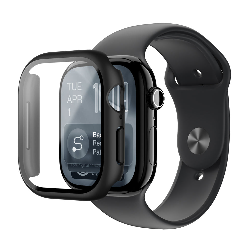 AmazingThing Radix Glass Screen Protector with Case for Apple Watch Series 11 46mm - Black