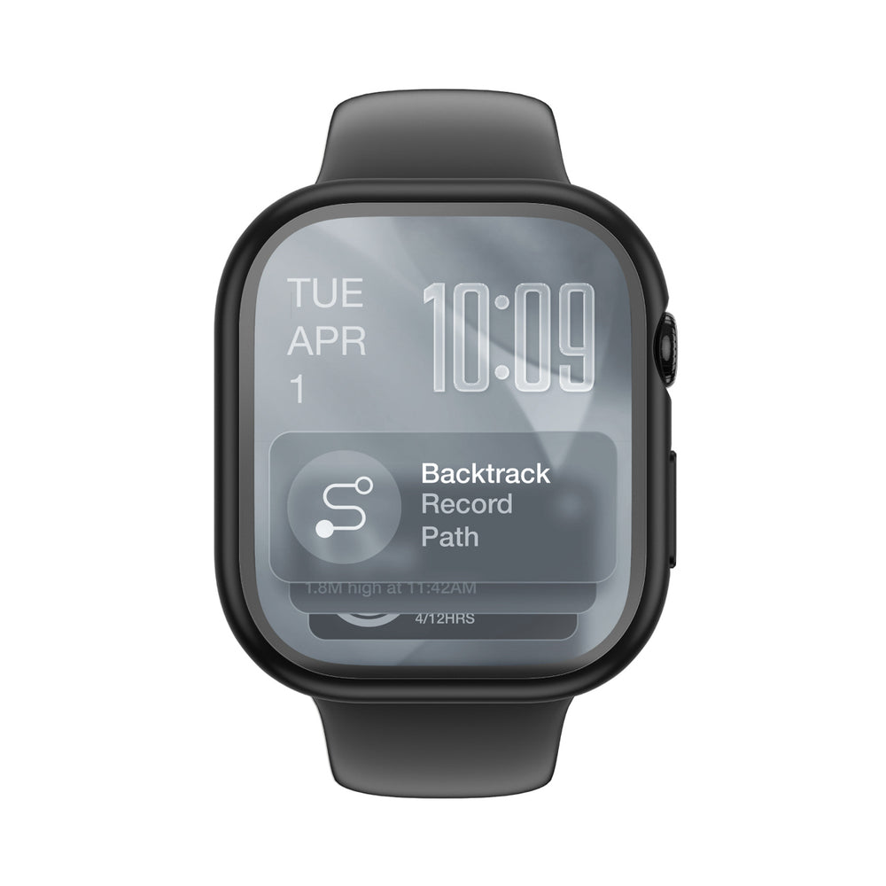 AmazingThing Radix Glass Screen Protector with Case for Apple Watch Series 11 46mm - Black
