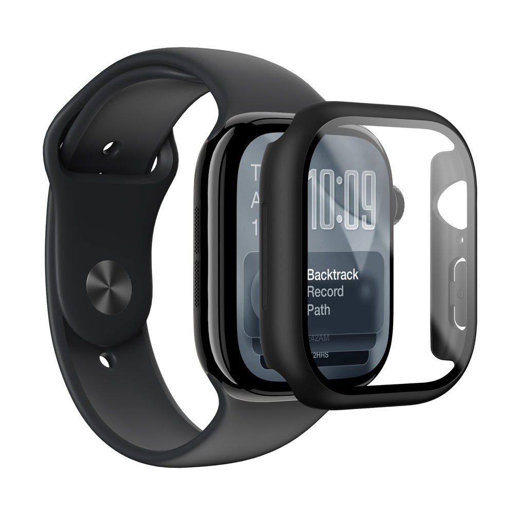 AmazingThing Radix Glass Screen Protector with Case for Apple Watch Series 11 46mm - Black