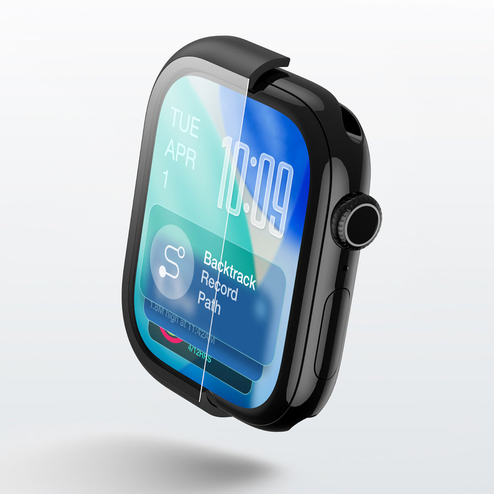 AmazingThing Radix Glass Screen Protector med Case til Apple Watch Series 11 46mm - sort
