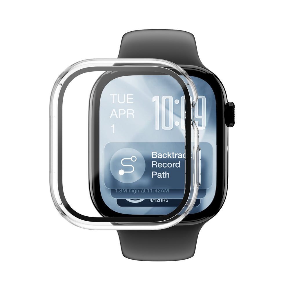 AmazingThing Radix Glass Screen Protector with Case for Apple Watch Series 11 42mm - Clear