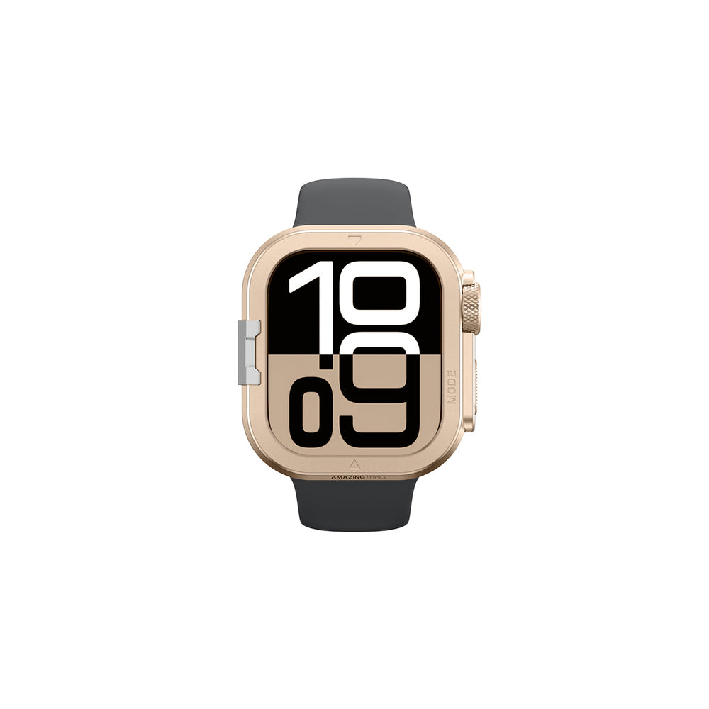 AmazingThing Titan Pro Metal Case til Apple Watch 11 46mm Aluminium - Guld