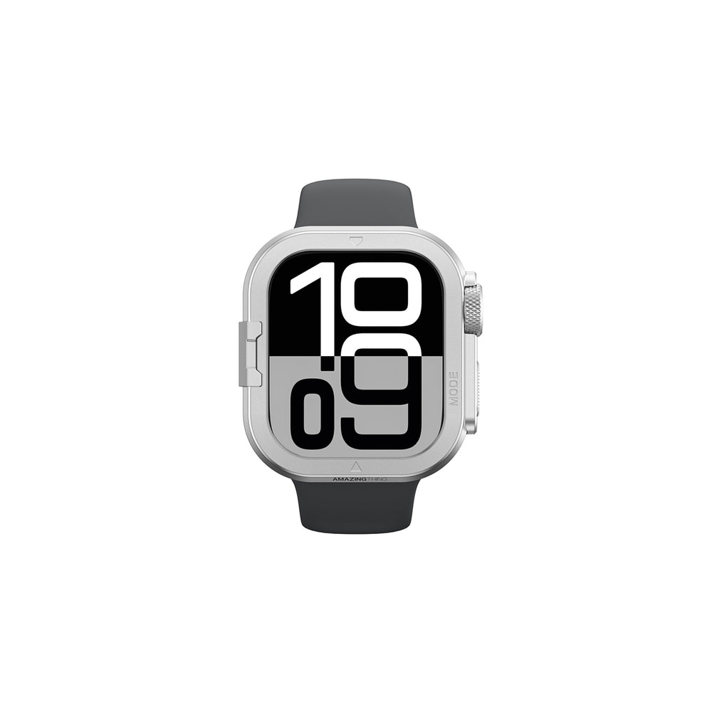 AmazingThing Titan Pro Metal Case til Apple Watch 11 46mm Aluminium - Sølv