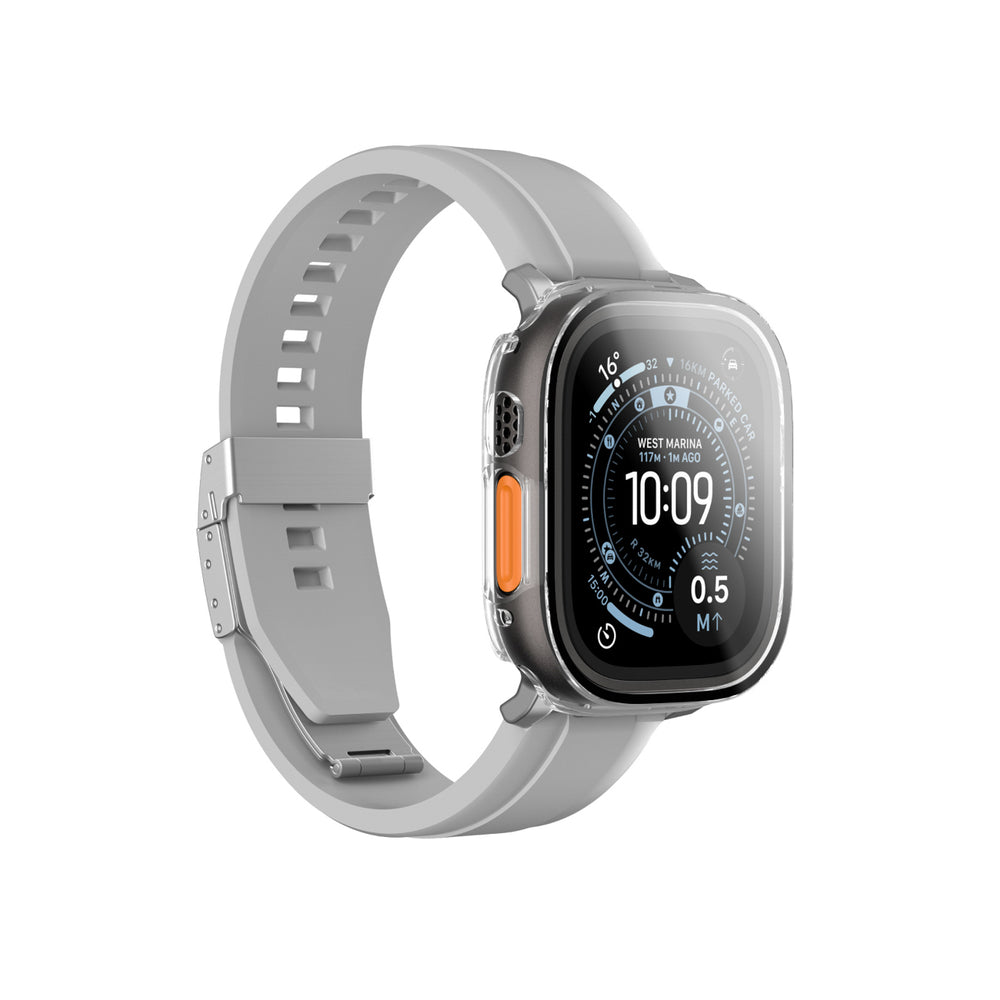 AmazingThing Radix Glass Screen Protector with Case for Apple Watch UItra 3 49mm - Clear