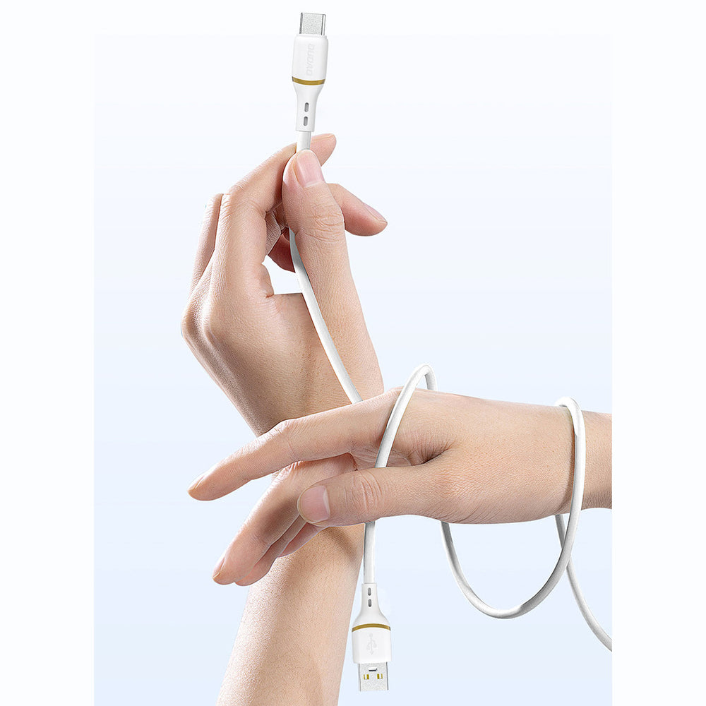 Dudao L25T USB-A-USB-C-silikonkabel 5A 1m - hvid