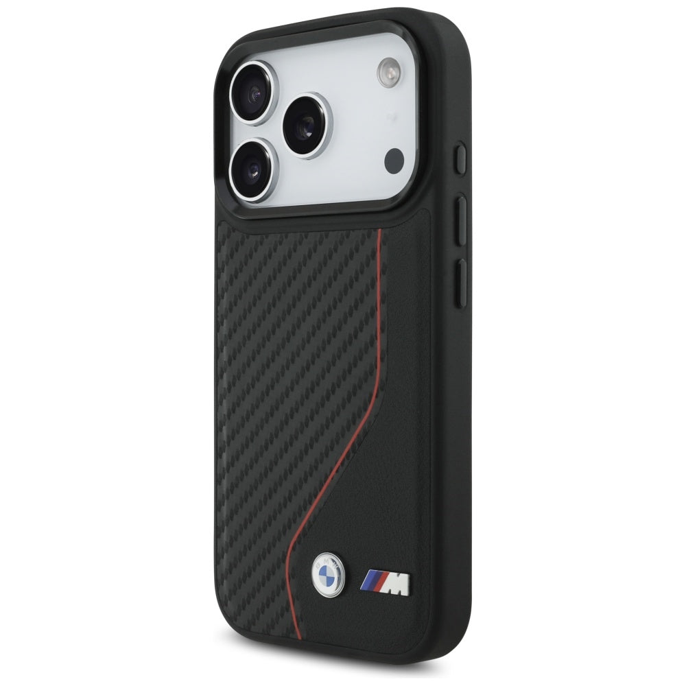 BMW M Carbon Line & Logo MagSafe Case til iPhone 17 Pro - Rød