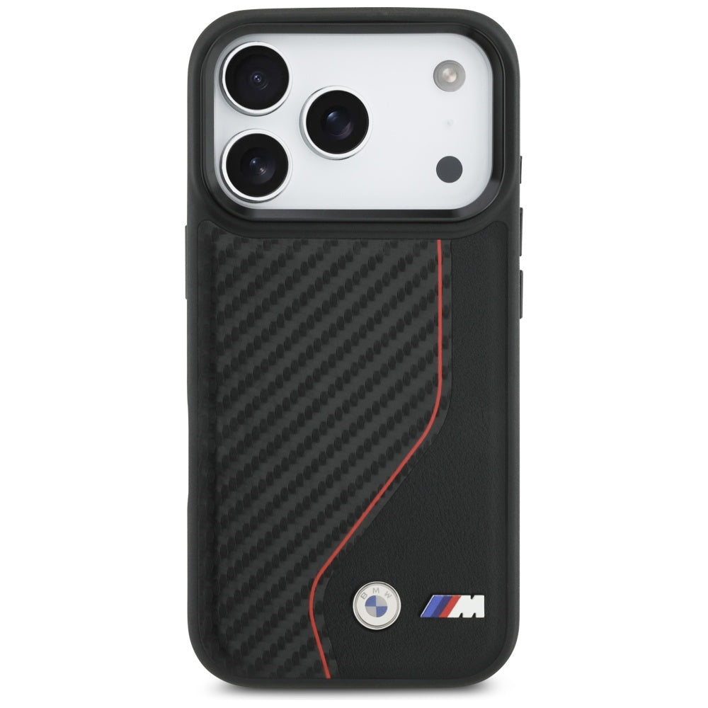 BMW M Carbon Line & Logo MagSafe Case til iPhone 17 Pro - Rød