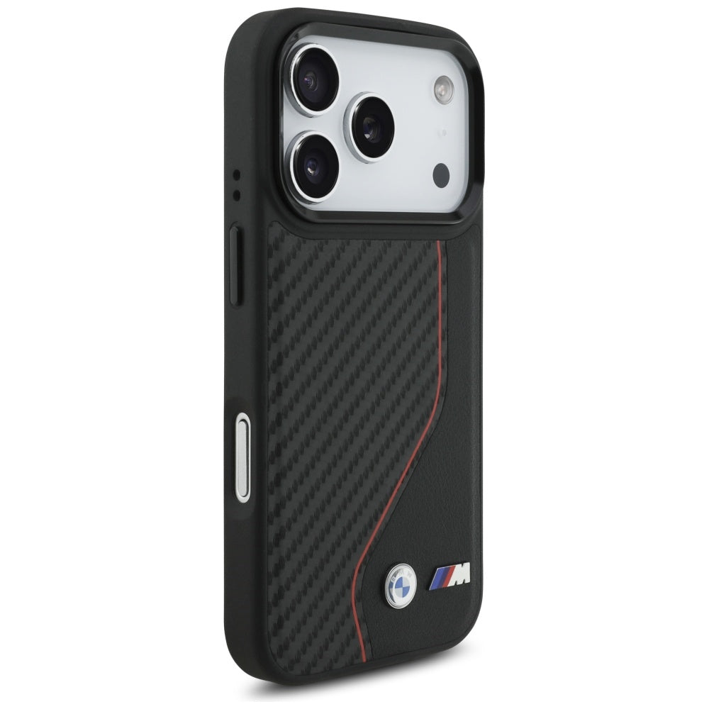 BMW M Carbon Line & Logo MagSafe Case til iPhone 17 Pro - Rød