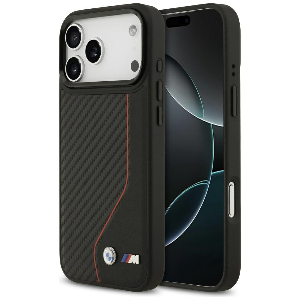 BMW M Carbon Line & Logo MagSafe Case til iPhone 17 Pro Max - Rød