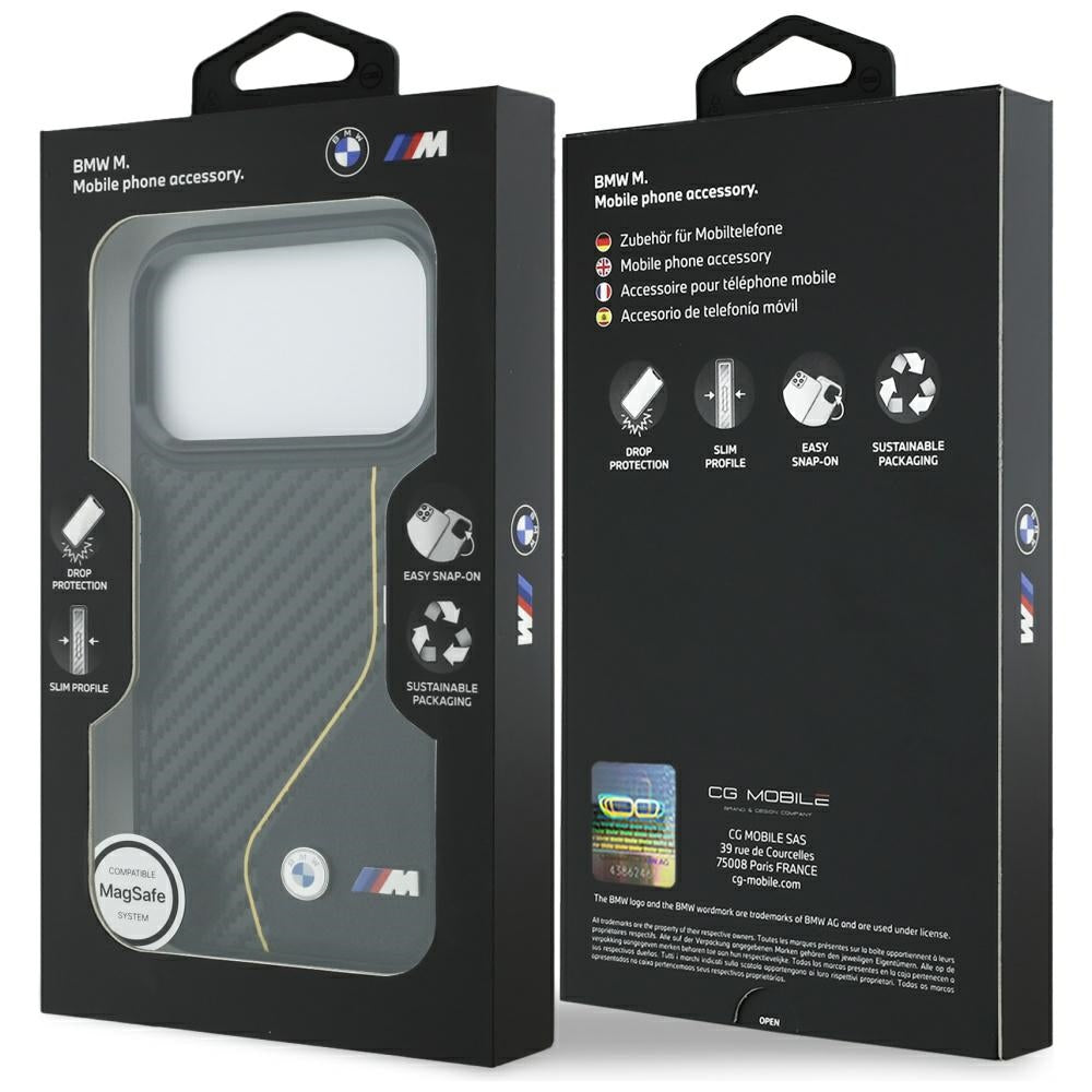 BMW M Carbon Line & Logo MagSafe Case til iPhone 17 Pro - Gul