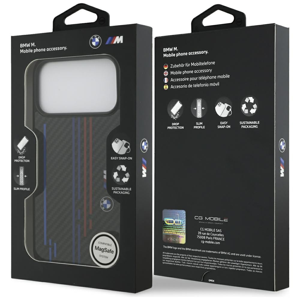 BMW M Kevlar Lines & Logo MagSafe Case til iPhone 17 Pro Max - sort