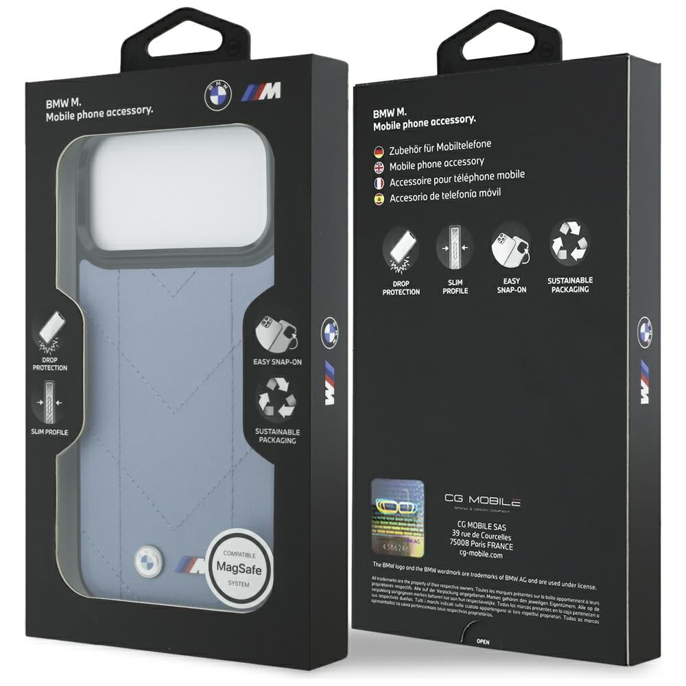 BMW M Quilted Logo MagSafe Case til iPhone 17 Pro Max - Blå
